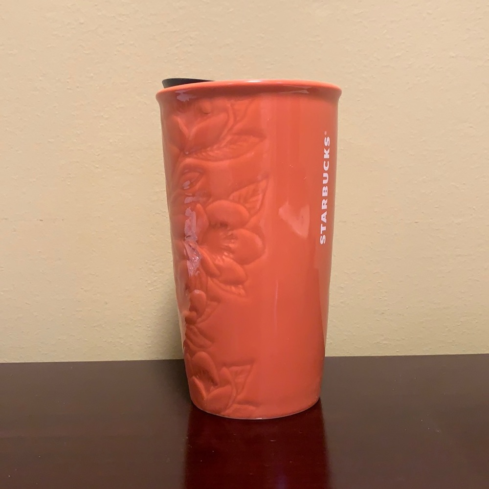 Starbucks Peach Glass Tumbler 12 oz Tall